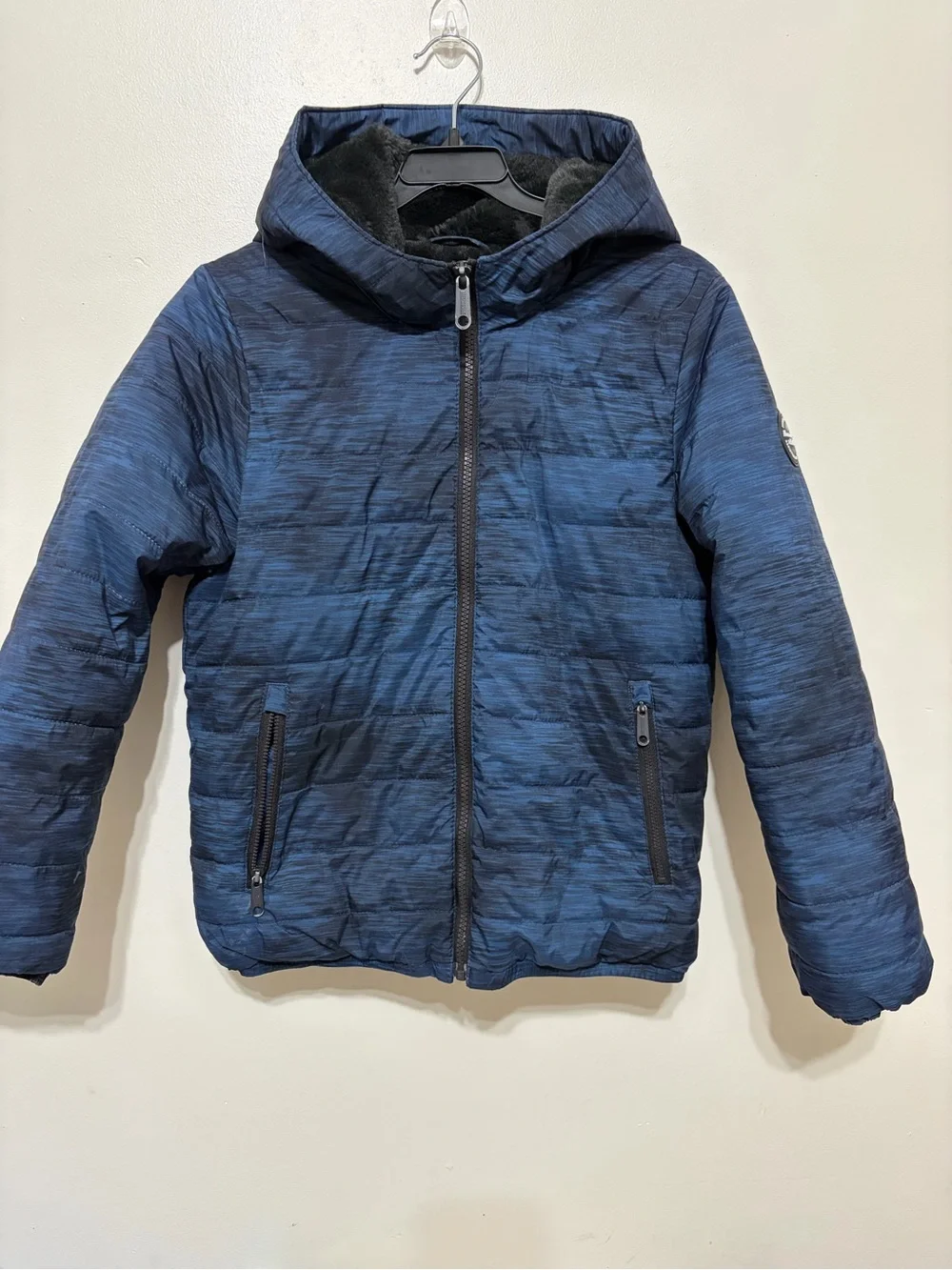 Abercrombie & Fitch Kids Navy Hooded Puffer Jacket